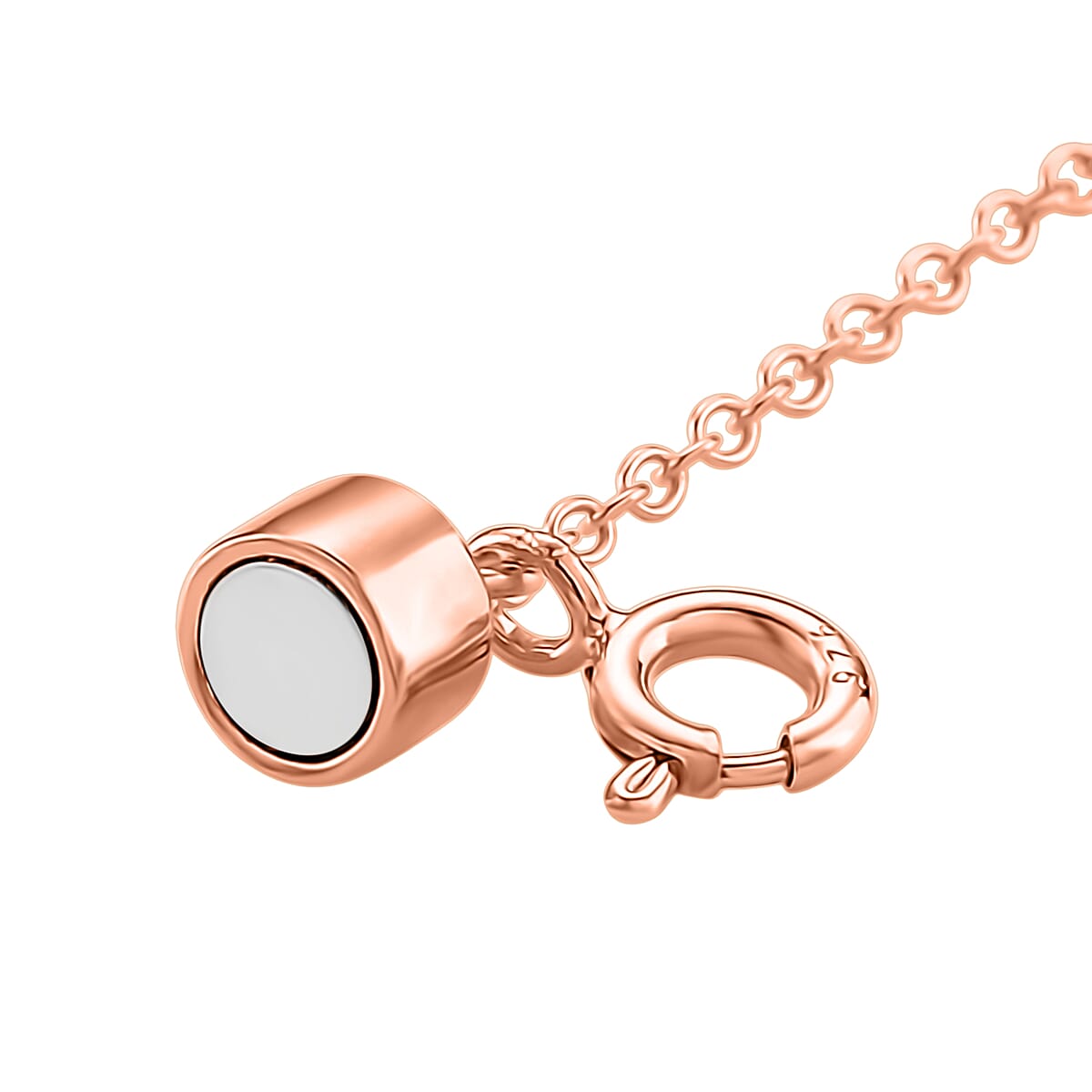 14K RG Over Sterling Silver 5*7 Magetic Lock with 5.5MM Spring Ring Lock with 1.5mm Rolo Chain image number 2