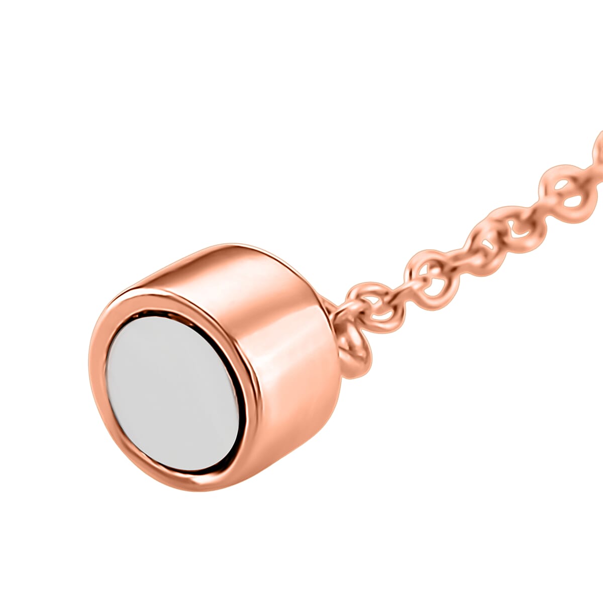 14K RG Over Sterling Silver 5*7 Magetic Lock with 5.5MM Spring Ring Lock with 1.5mm Rolo Chain image number 3
