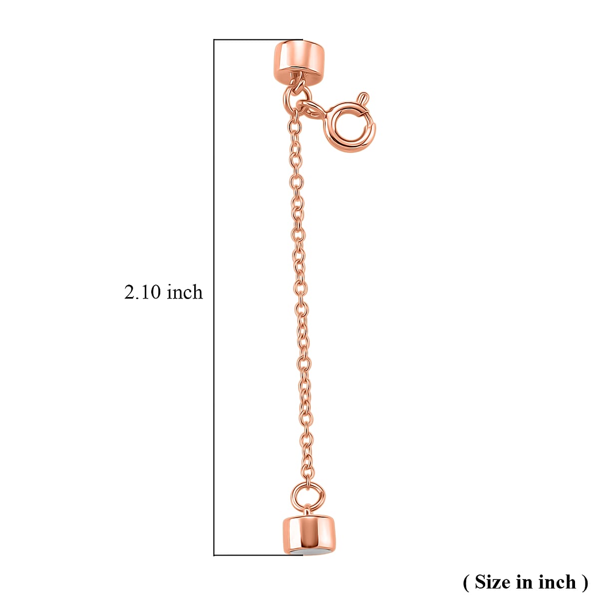 14K RG Over Sterling Silver 5*7 Magetic Lock with 5.5MM Spring Ring Lock with 1.5mm Rolo Chain image number 4