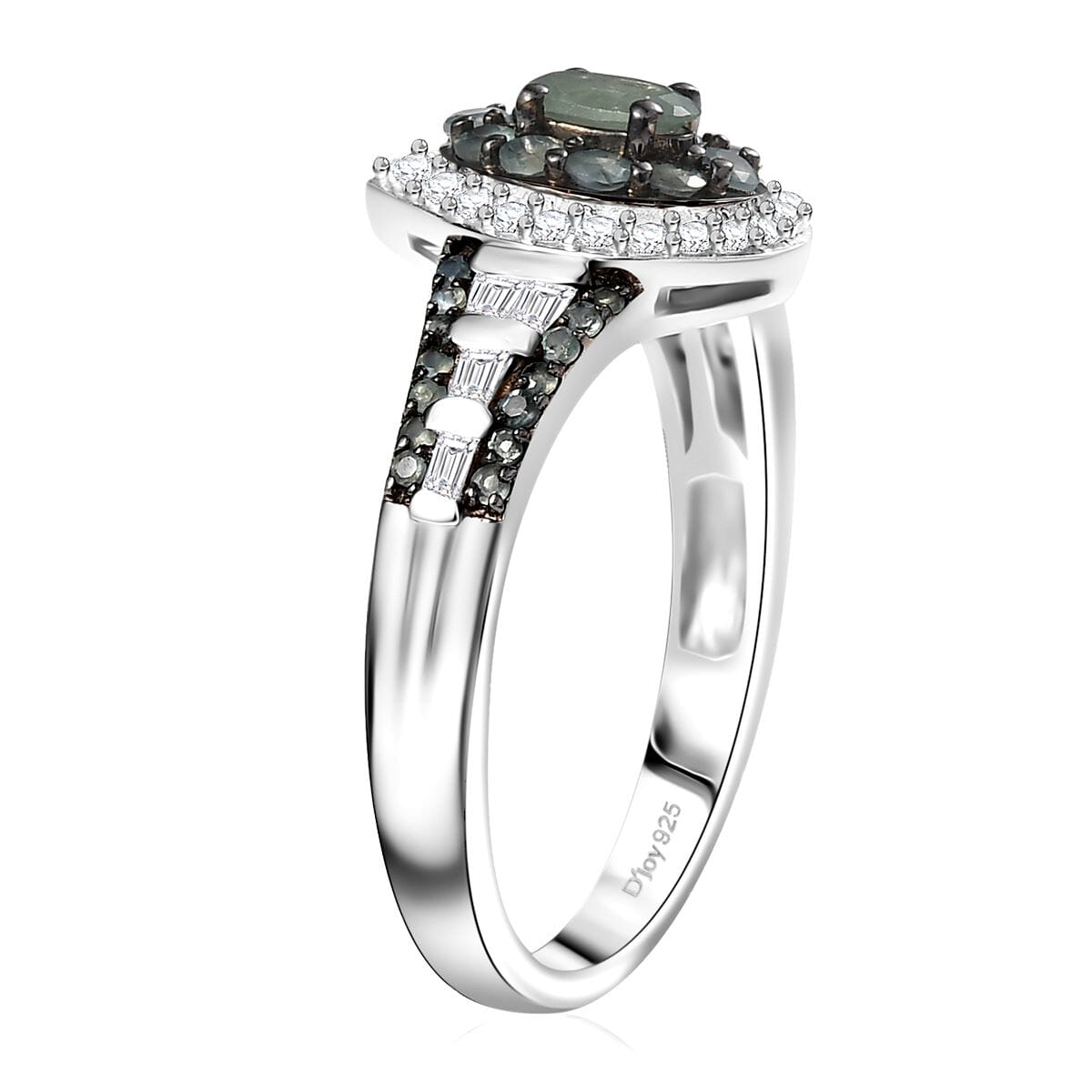 D'Joy Narsipatnam Alexandrite and White Zircon 1.25 ctw Ring in Rhodium Over Sterling Silver (Size 10.0) image number 3
