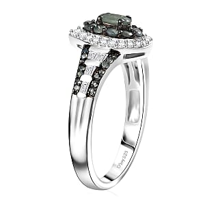 D'Joy Narsipatnam Alexandrite and White Zircon 1.25 ctw Regal Reflections Ring in Rhodium Over Sterling Silver (Size 10.0)