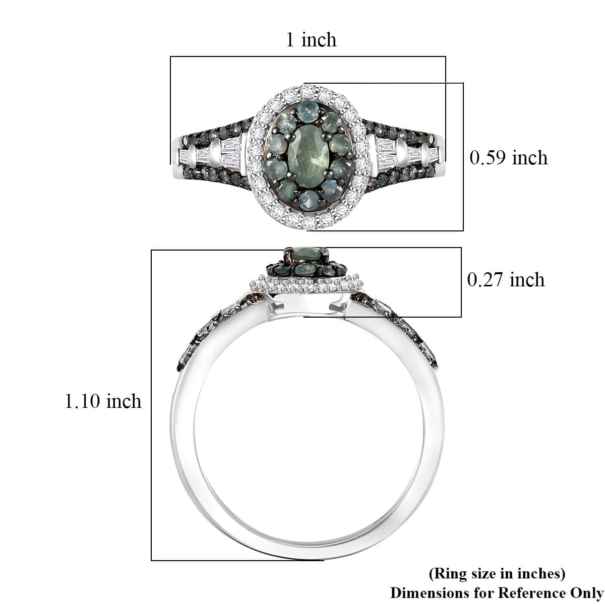 D'Joy Narsipatnam Alexandrite and White Zircon 1.25 ctw Ring in Rhodium Over Sterling Silver (Size 10.0) image number 5