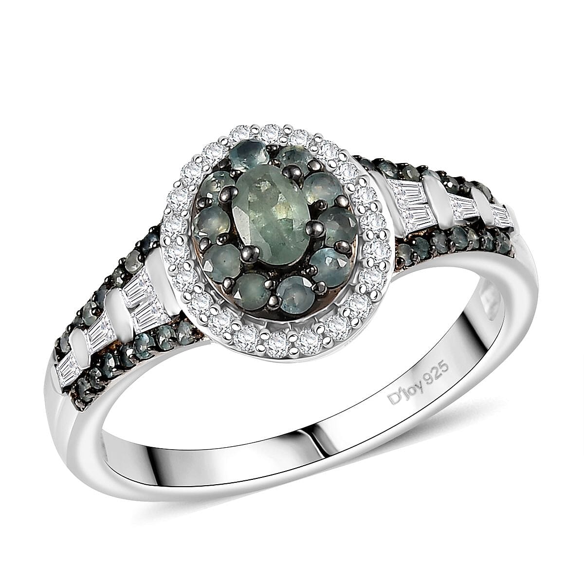 D'Joy Narsipatnam Alexandrite and White Zircon 1.25 ctw Regal Reflections Ring in Rhodium Over Sterling Silver (Size 5.0) image number 0