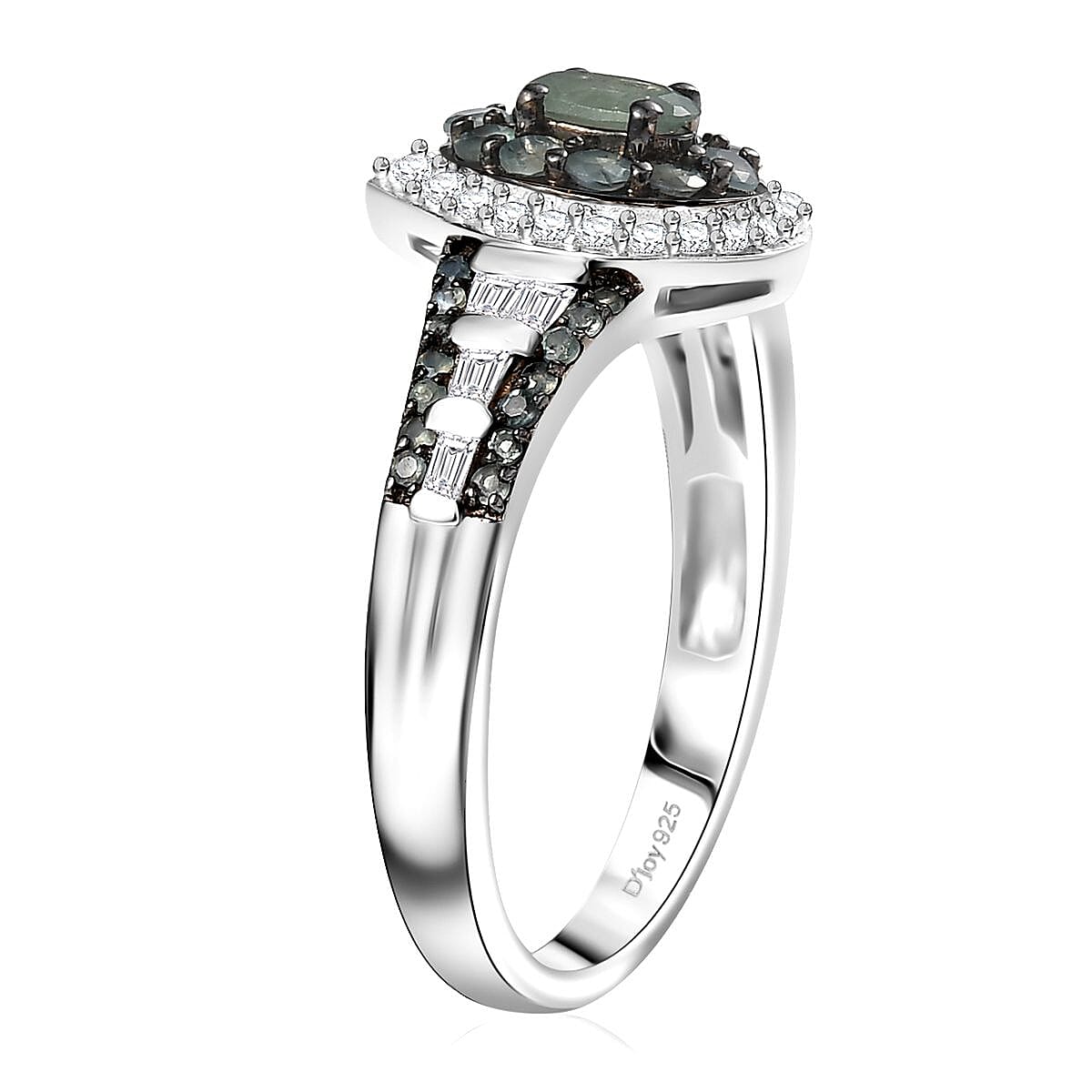 D'Joy Narsipatnam Alexandrite and White Zircon 1.25 ctw Regal Reflections Ring in Rhodium Over Sterling Silver (Size 5.0) image number 3