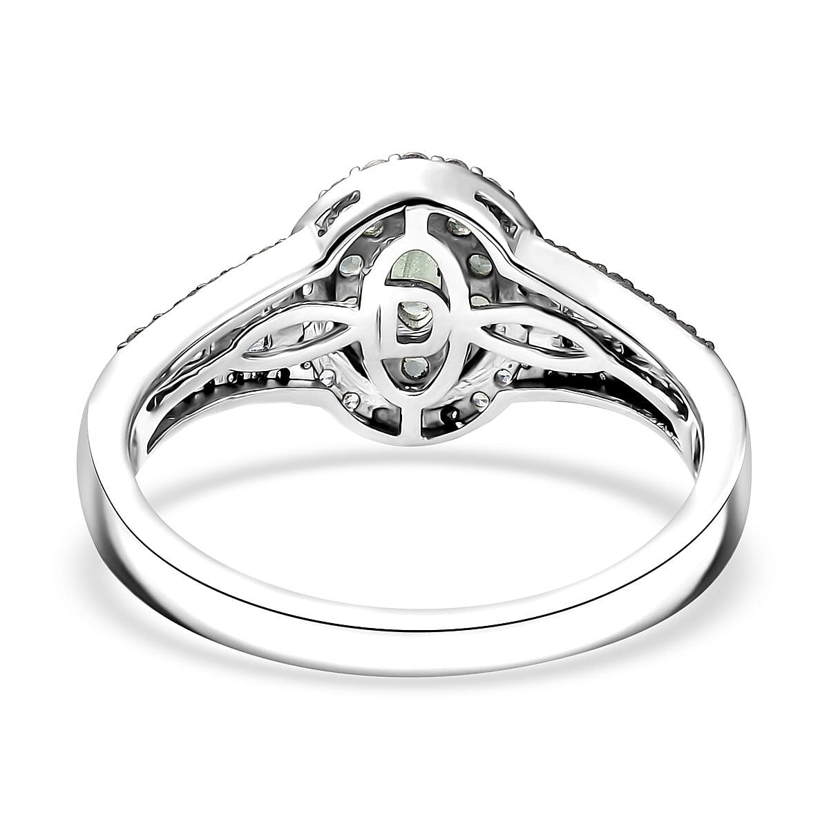 D'Joy Narsipatnam Alexandrite and White Zircon 1.25 ctw Regal Reflections Ring in Rhodium Over Sterling Silver (Size 8.0) image number 4