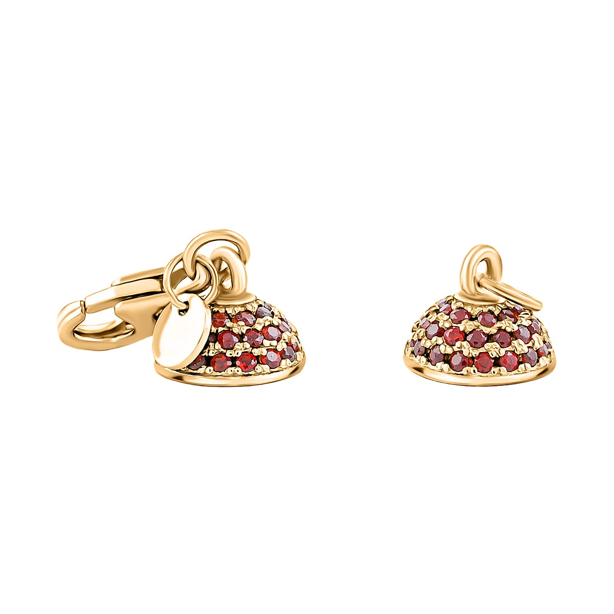 D'Joy 8MM Garnet Magetic Lock with 9mm Losber Clasp in 14K Yellow Gold Over Sterling Silver image number 1