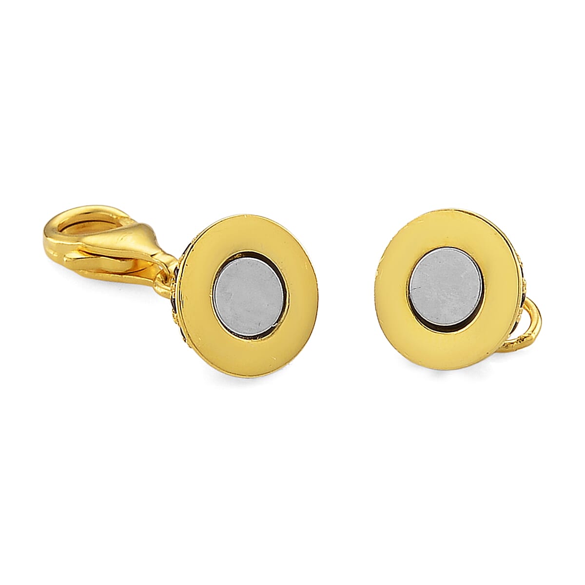 14K YG Over Sterling Silver 8MM Magetic Lock with Black Spinel and 9mm Losber Clasp image number 2