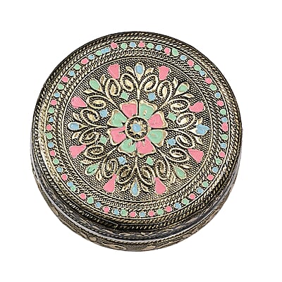 Handcrafted Set Of 3 Mandala Embossed Oxidized Storage Container