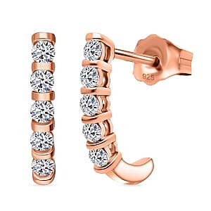 Lab Grown Diamond (SI-GH) 0.31 ctw Earring in Vermeil RG Over Sterling Silver
