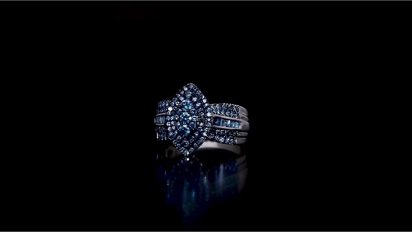 D'Joy Diamond Marquise Cluster Ring in Sterling Silver