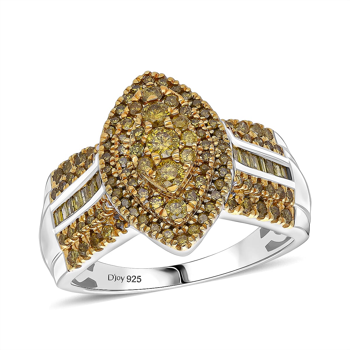 D'Joy Diamond Marquise Cluster Ring in Sterling Silver