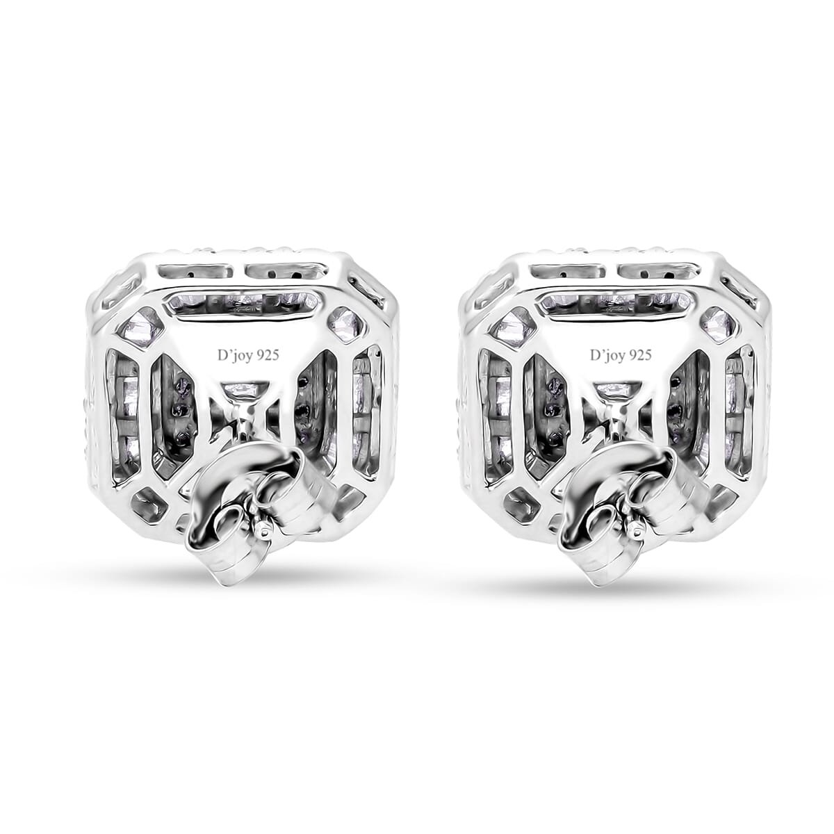 D’Joy Diamond 1.00 ctw Mosaic Art Earrings in Rhodium Over Sterling Silver  image number 3