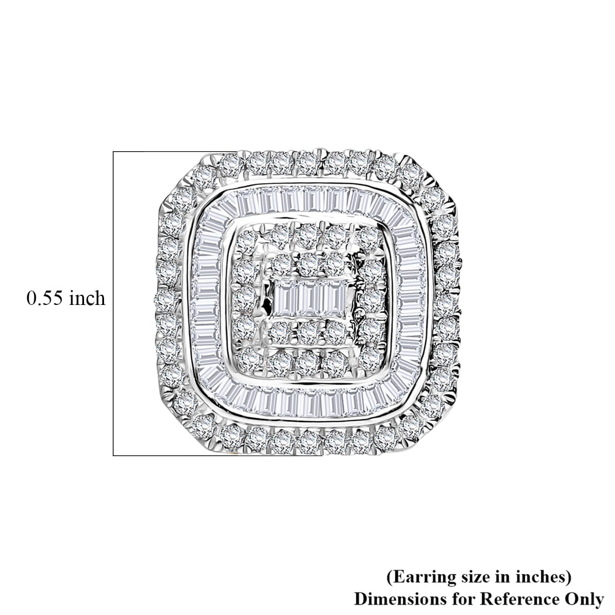 D’Joy Diamond 1.00 ctw Mosaic Art Earrings in Rhodium Over Sterling Silver  image number 4