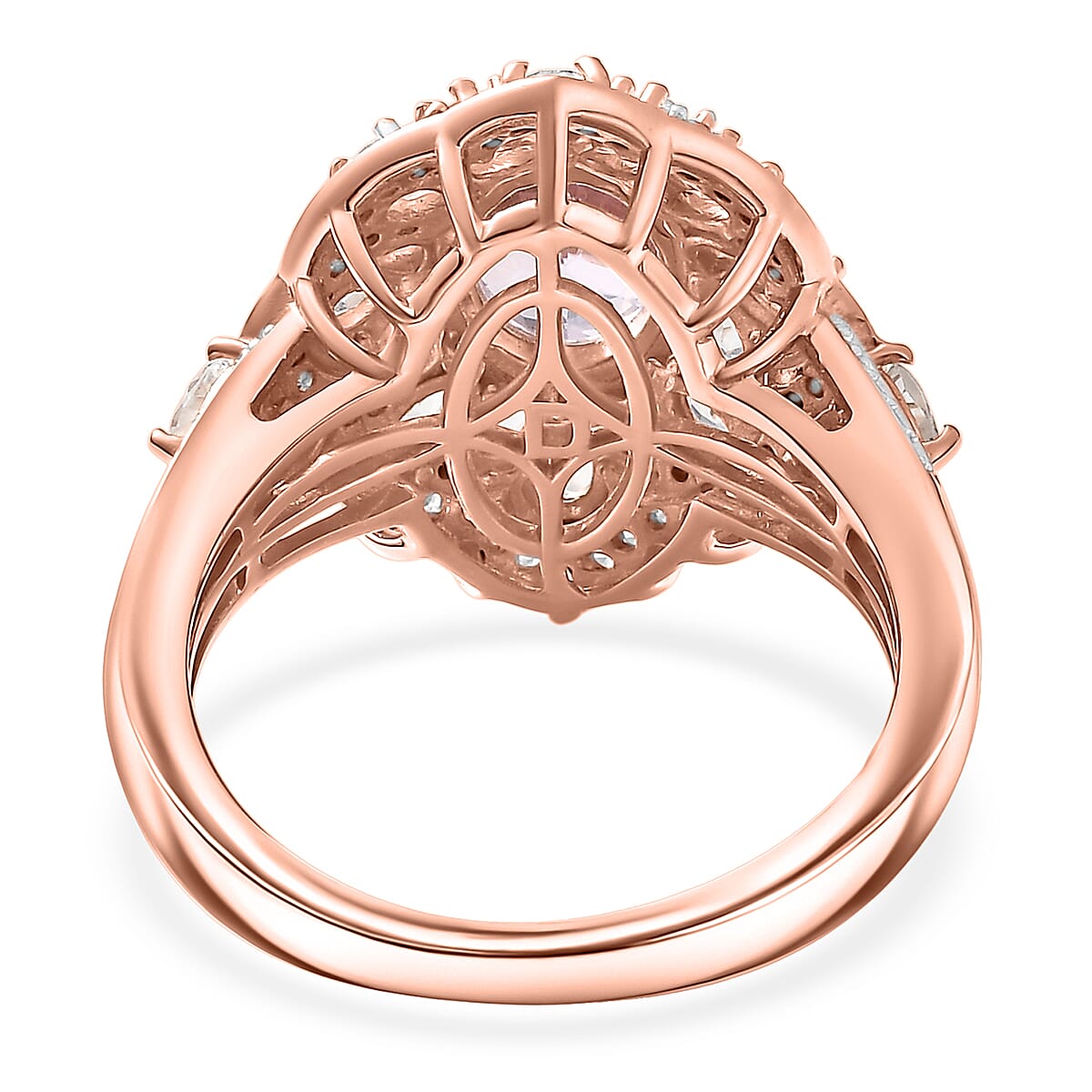 D'Joy Martha Rocha Kunzite and White Zircon 3.50 ctw Ring in 18K Vermeil Rose Gold Over Sterling Silver (Size 7.0) image number 4