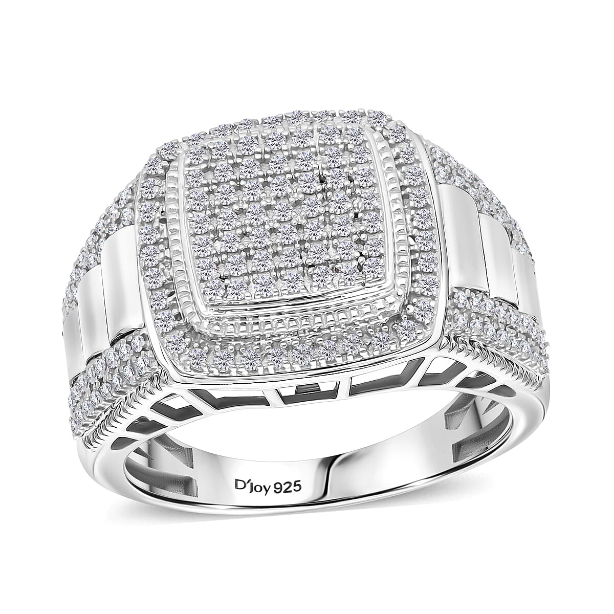 D’Joy Diamond 0.75 ctw Men's Ring in Rhodium Over Sterling Silver (Size 10.0)  image number 0