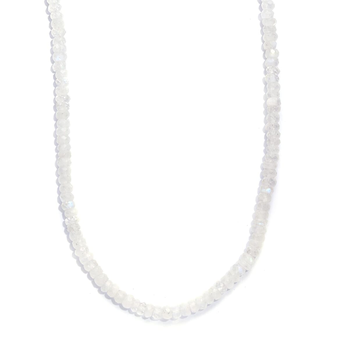 Rainbow Moonstone Moonlit Whisper Beaded 52.00 ctw Necklace 18 Inches in Rhodium Over Sterling Silver image number 0
