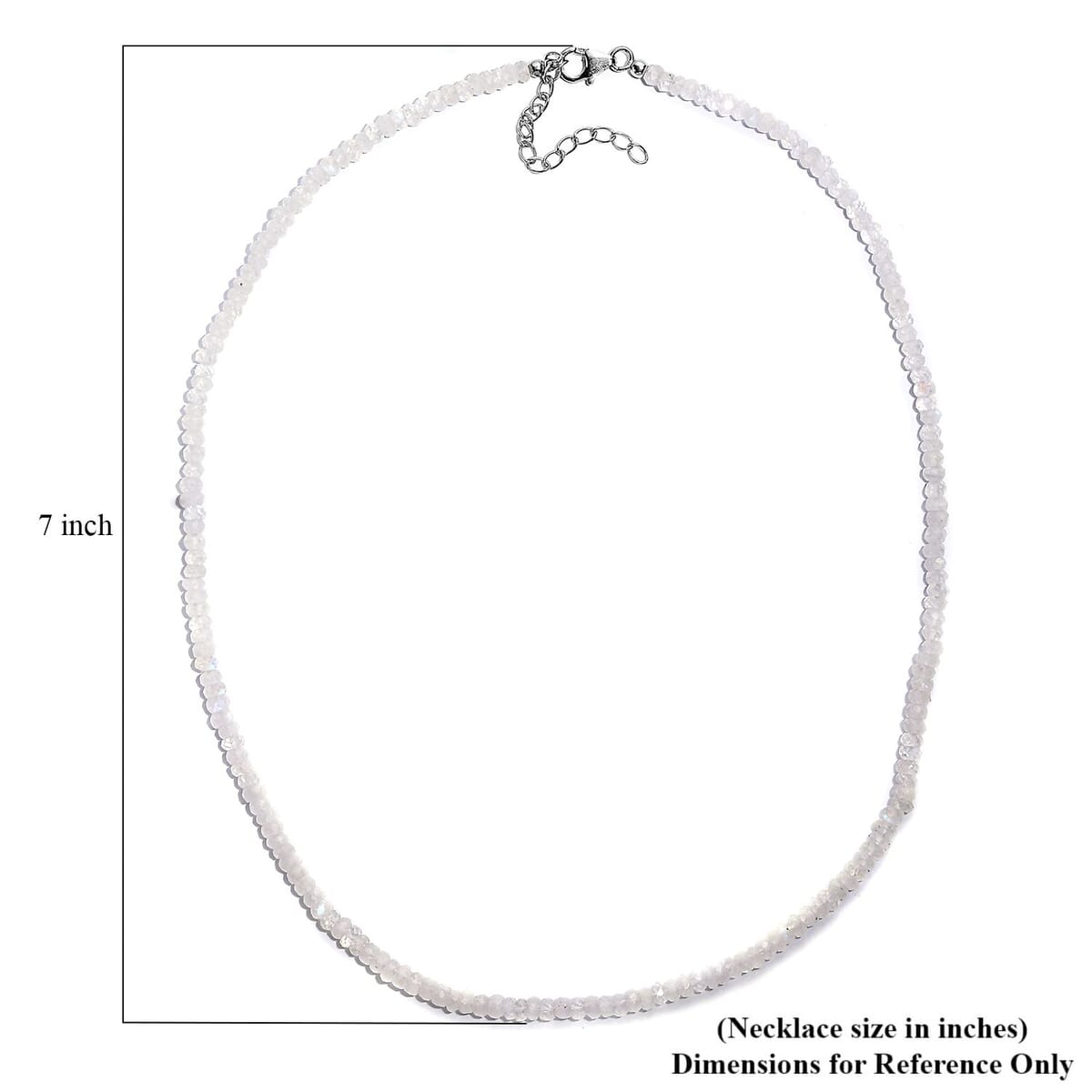 Rainbow Moonstone Moonlit Whisper Beaded 52.00 ctw Necklace 18 Inches in Rhodium Over Sterling Silver image number 5