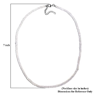 Rainbow Moonstone Moonlit Whisper Beaded 52.00 ctw Necklace 18 Inches in Rhodium Over Sterling Silver