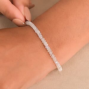 Rainbow Moonstone 20.00 ctw Moonlit Whisper Beaded Bracelet in Rhodium Over Sterling Silv (7.25 In) 