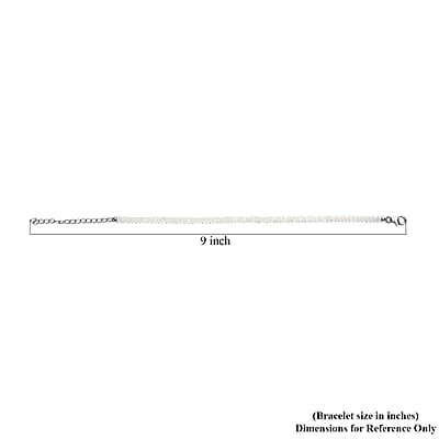 Rainbow Moonstone 20.00 ctw Moonlit Whisper Beaded Bracelet in Rhodium Over Sterling Silv (7.25 In)