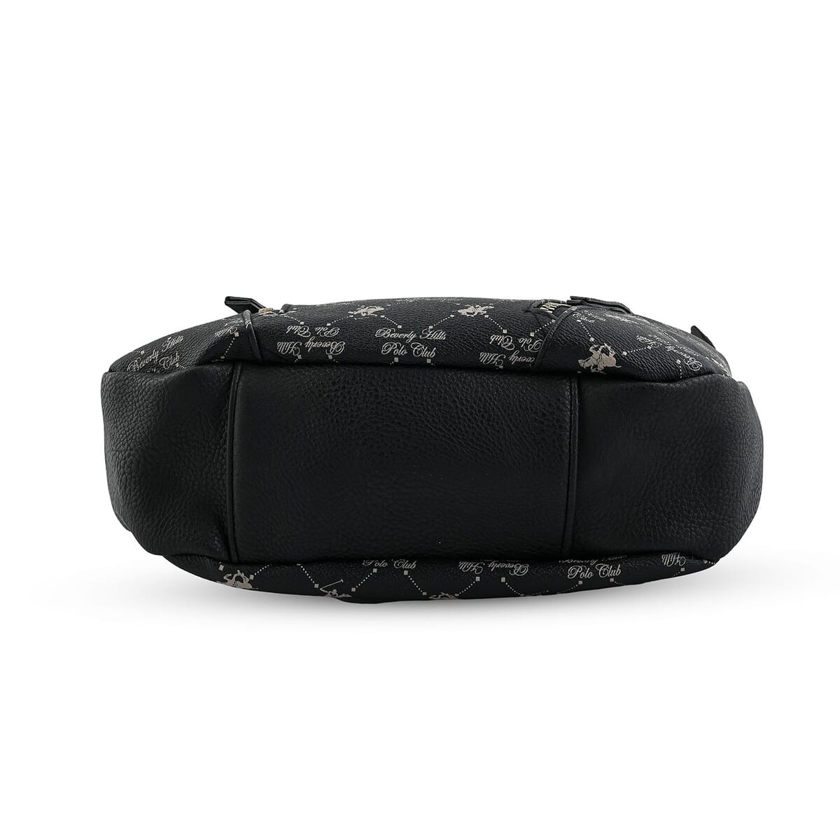 Beverly Hills Polo Club Black Logo Pattern Vegan Leather Shoulder Bag image number 4