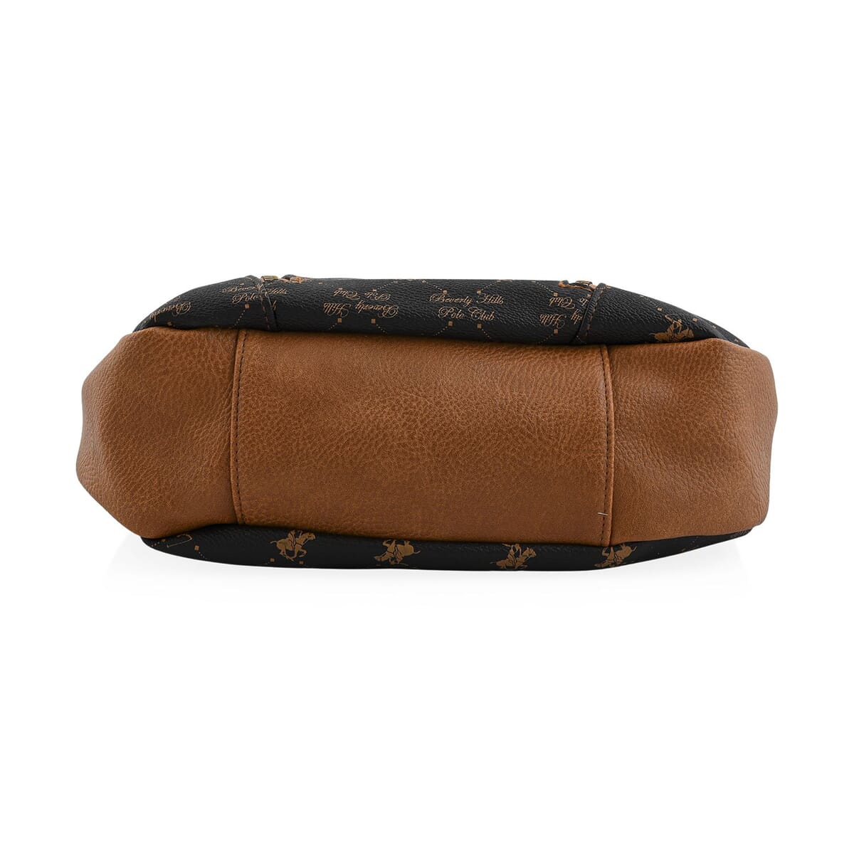 Beverly Hills Polo Club Brown Logo Pattern Vegan Leather Shoulder Bag image number 4