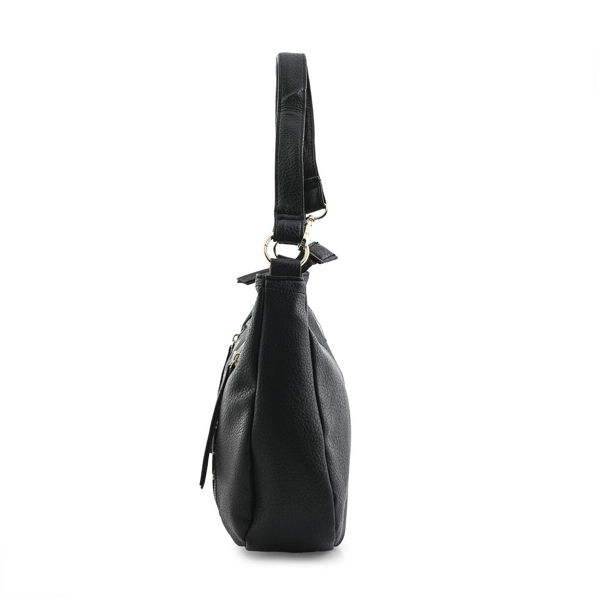 Beverly Hills Polo Club Black Logo Pattern & Solid Vegan Leather Shoulder Bag image number 2