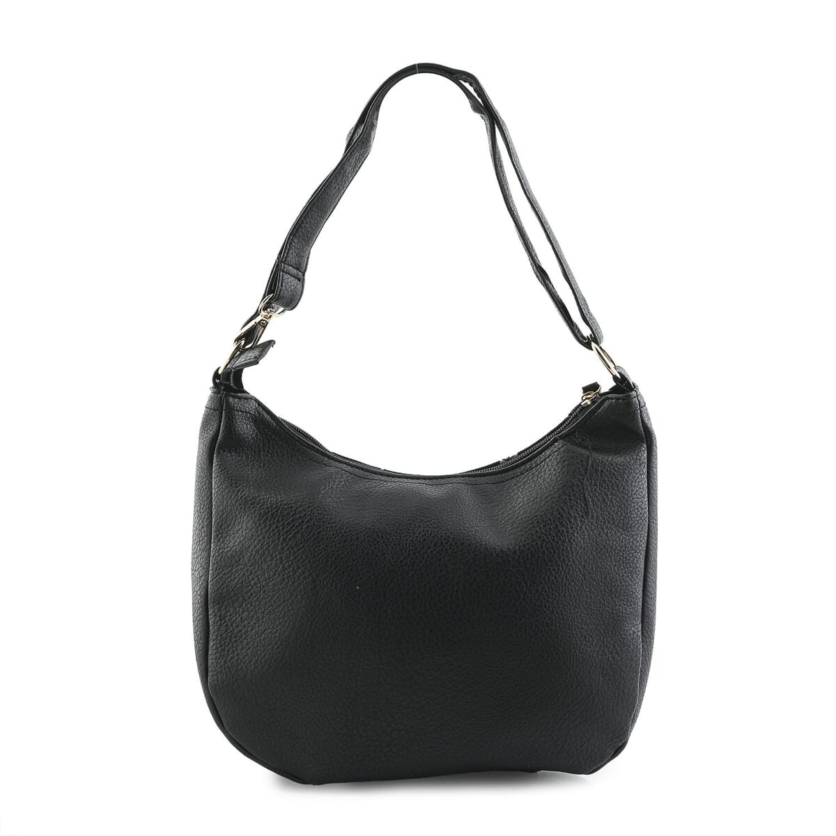 Beverly Hills Polo Club Black Logo Pattern & Solid Vegan Leather Shoulder Bag image number 3
