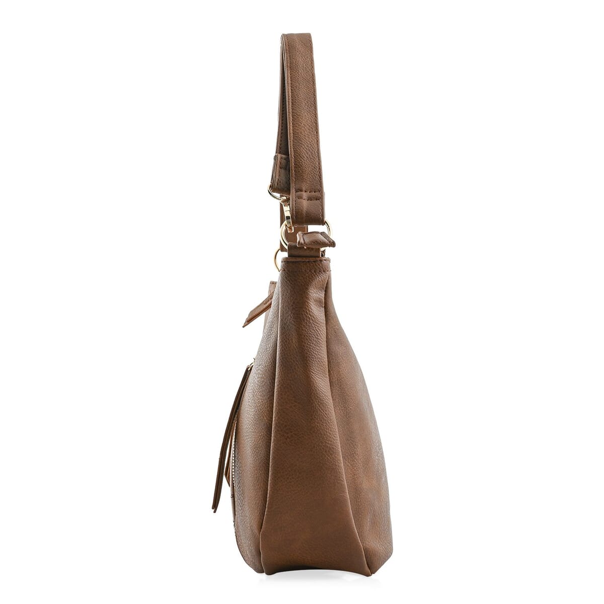 Beverly Hills Polo Club Brown Logo Pattern & Solid Vegan Leather Shoulder Bag image number 2