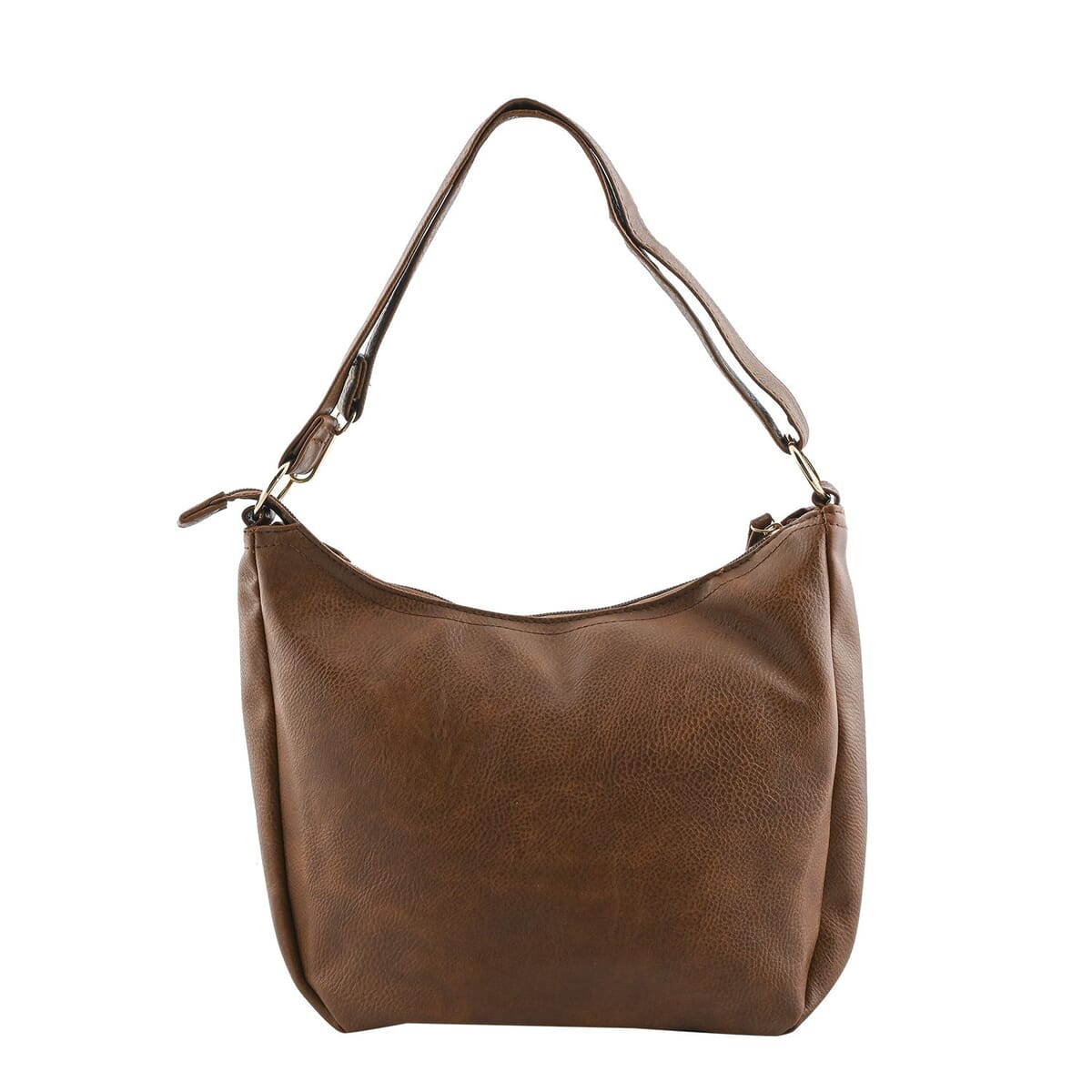 Beverly Hills Polo Club Brown Logo Pattern & Solid Vegan Leather Shoulder Bag image number 3