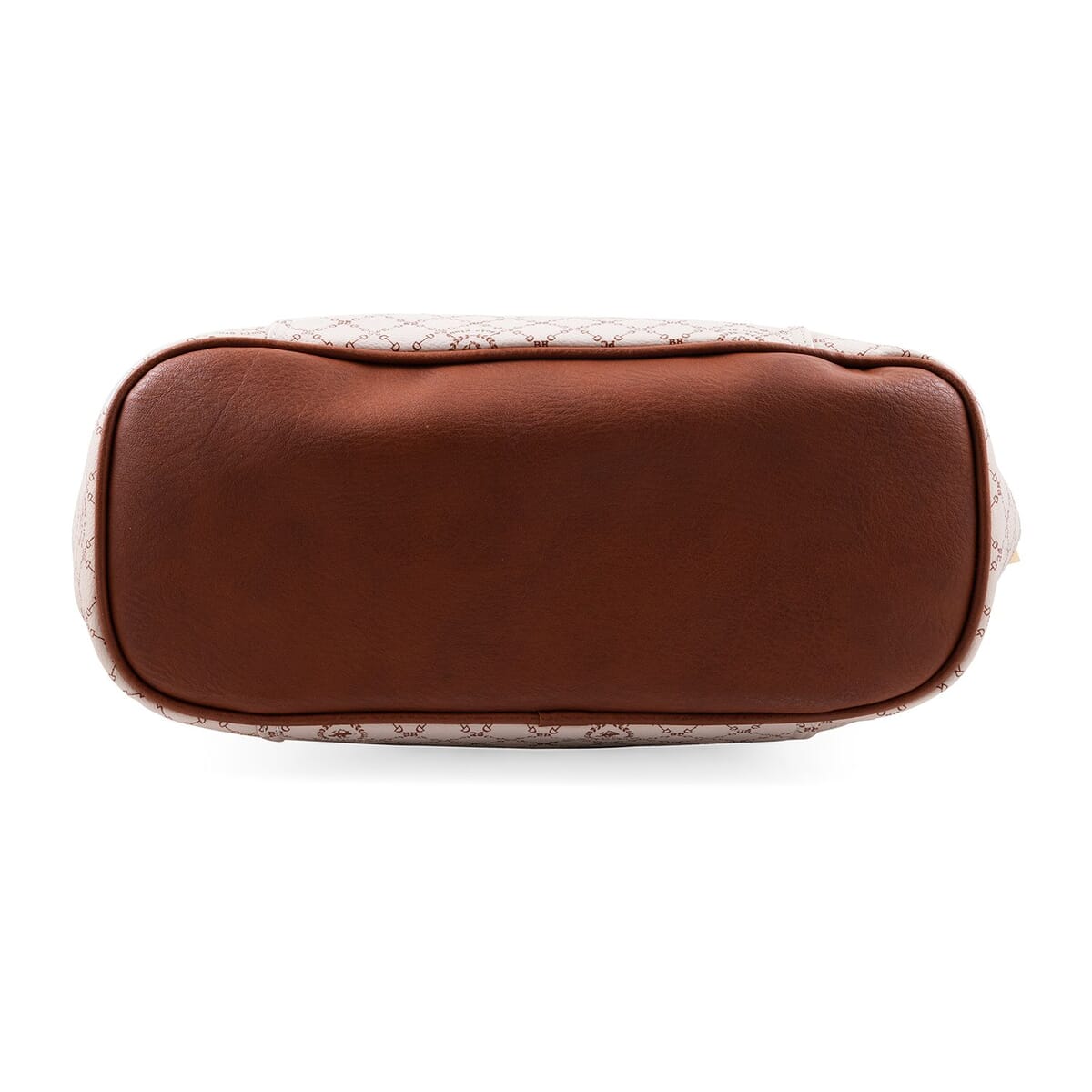 Beverly Hills Polo Club White Logo & Link Pattern Vegan Leather Shoulder Bag image number 2