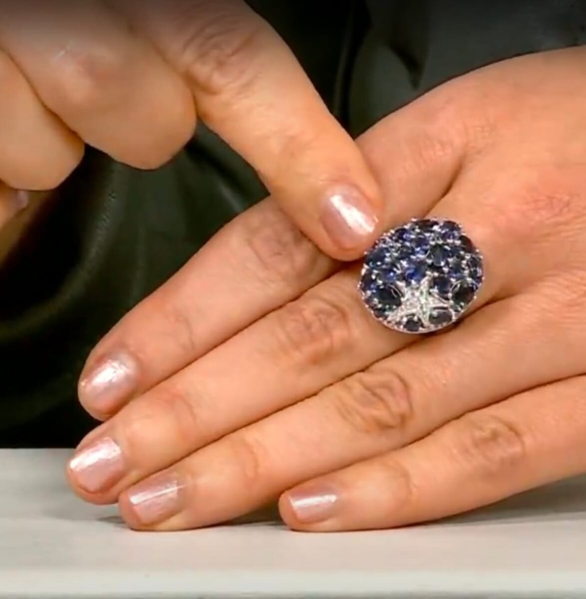 D'Joy Catalina Iolite and Multi Gemstone 3.30 ctw Midnight Nova Ring in Rhodium Over Sterling Silver (Size 10.0) (Del. in 10-12 Days) image number 3