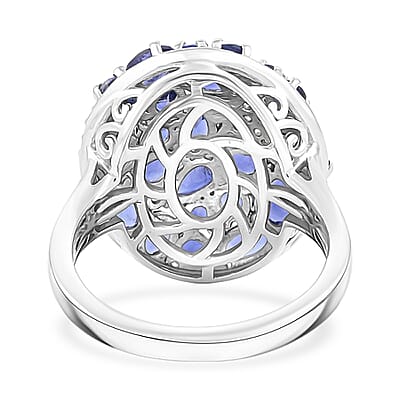 D'Joy Catalina Iolite and Multi Gemstone 3.30 ctw Midnight Nova Ring in Rhodium Over Sterling Silver (Size 10.0) (Del. in 10-12 Days)