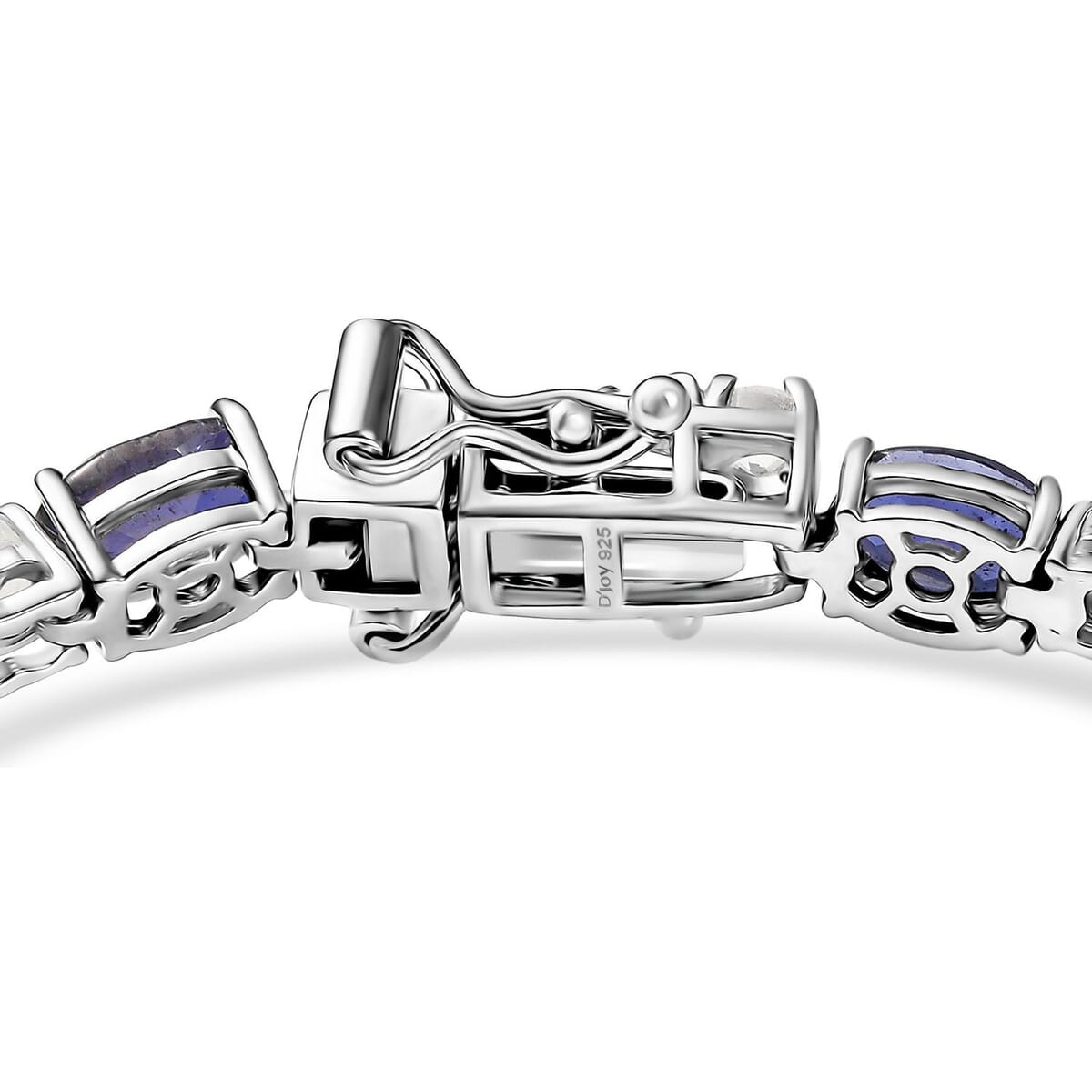 D'Joy Catalina Iolite and Premium Malagasy Moonstone 9.60 ctw Moonthread Bracelet in Rhodium Over Sterling Silver (7.25 In) image number 3