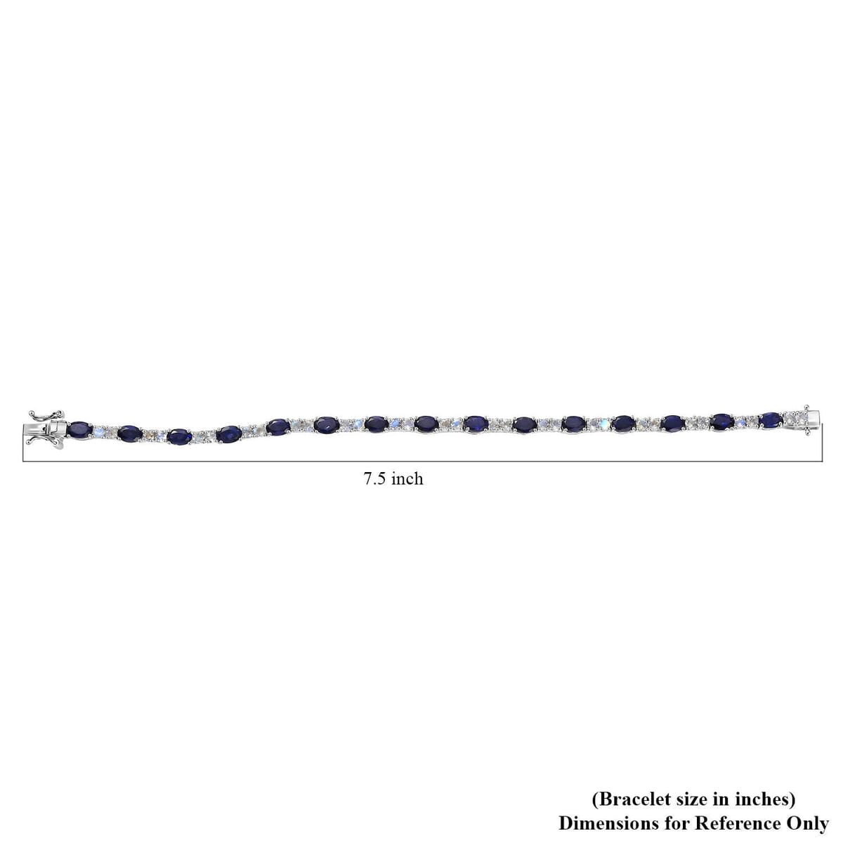 D'Joy Catalina Iolite and Premium Malagasy Moonstone 9.60 ctw Moonthread Bracelet in Rhodium Over Sterling Silver (7.25 In) image number 4