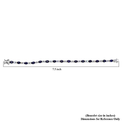 D'Joy Catalina Iolite and Premium Malagasy Moonstone 9.60 ctw Moonthread Bracelet in Rhodium Over Sterling Silver (7.25 In)