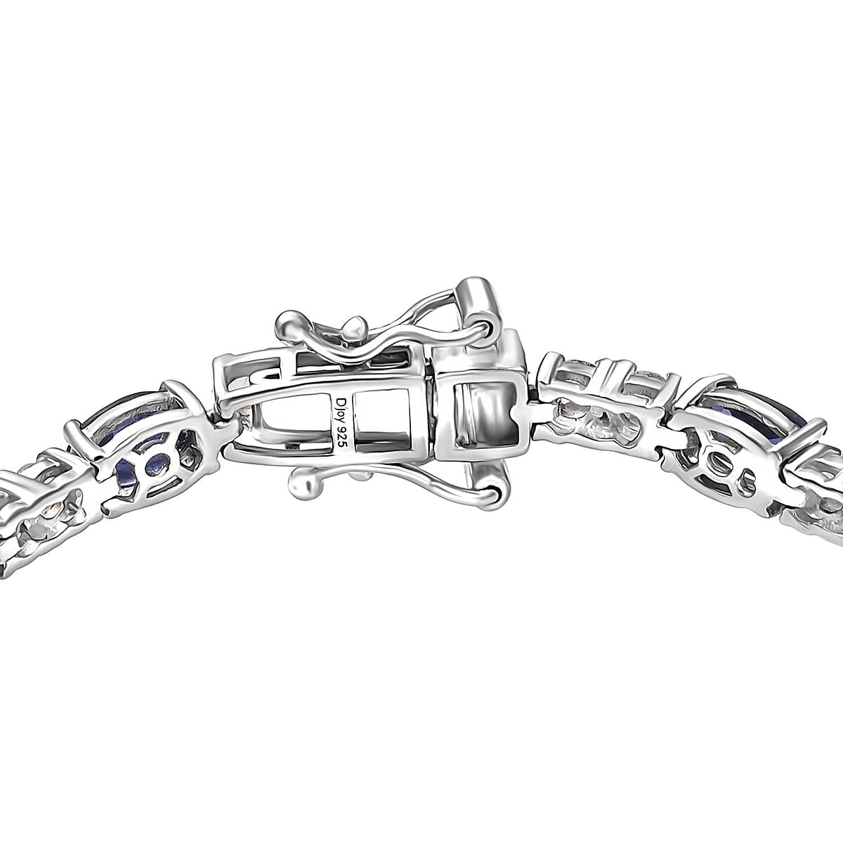 Epic Deal D'Joy Catalina Iolite and Premium Malagasy Moonstone 8.20 ctw Moonthread Bracelet in Rhodium Over Sterling Silver (6.50 In) image number 3