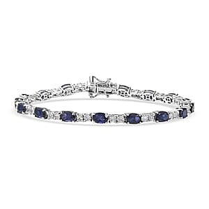 Epic Deal D'Joy Catalina Iolite and Premium Malagasy Moonstone 9.20 ctw Moonthread Bracelet in Rhodium Over Sterling Silver (8.00 In)