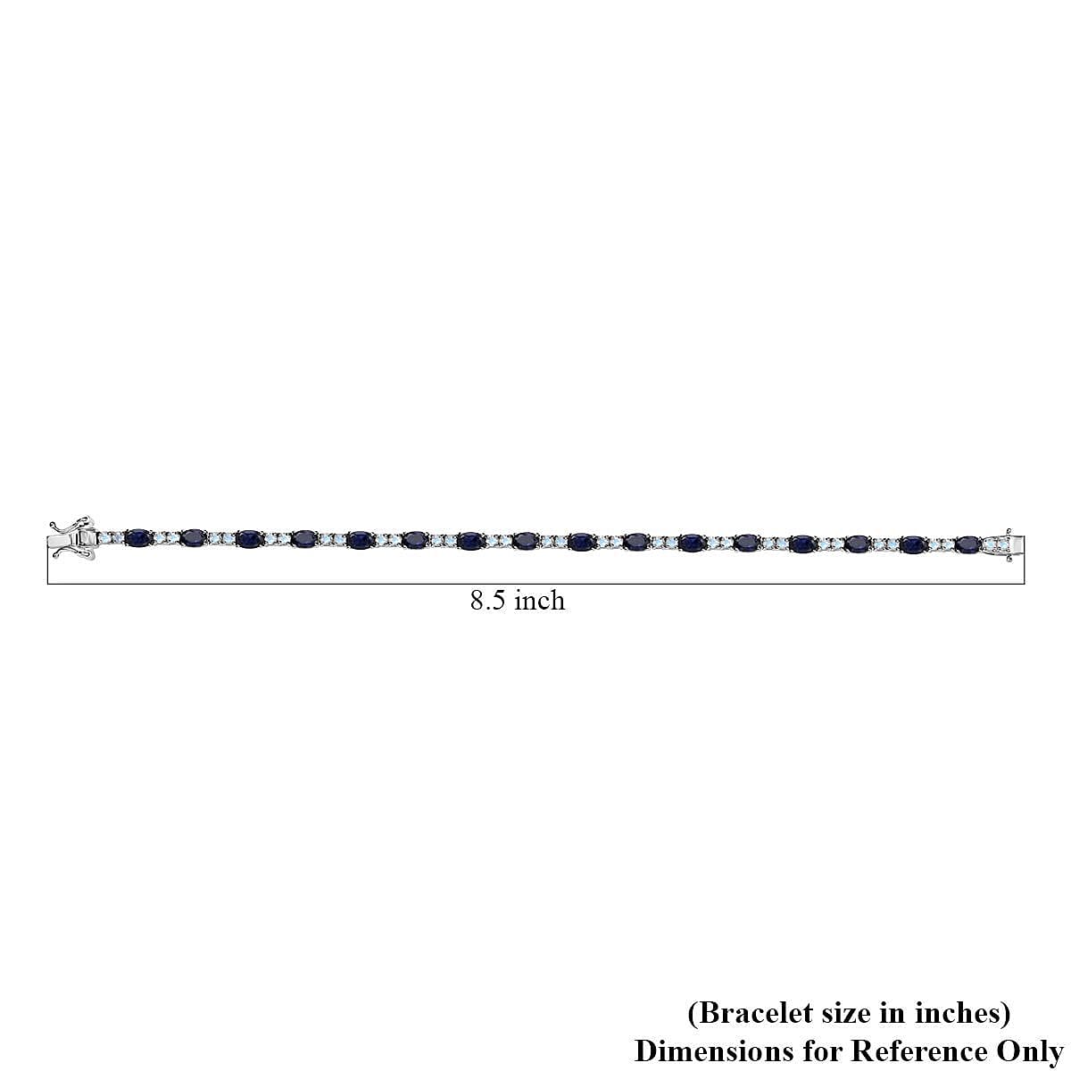 Epic Deal D'Joy Catalina Iolite and Premium Malagasy Moonstone 9.20 ctw Moonthread Bracelet in Rhodium Over Sterling Silver (8.00 In) image number 4