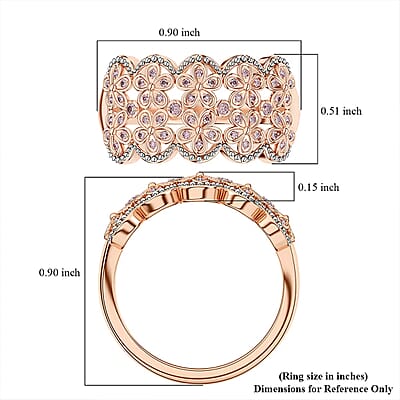 D'Joy Uncut Natural Pink Diamond 0.25 ctw Cherry Blossom Ring in 18K Vermeil Rose Gold Over Sterling Silver (Size 10.0)