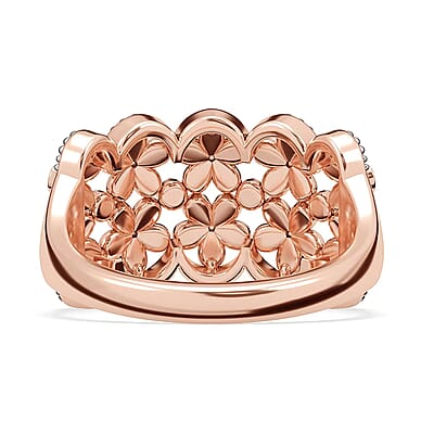 D'Joy Uncut Natural Pink Diamond 0.25 ctw Cherry Blossom Ring in 18K Vermeil Rose Gold Over Sterling Silver (Size 10.0)