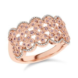 D'Joy Uncut Natural Pink Diamond 0.25 ctw Ring in 18K Vermeil Rose Gold Over Sterling Silver (Size 8.0)