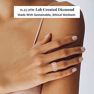 D'Joy Uncut Natural Pink Diamond 0.25 ctw Cherry Blossom Ring in 18K Vermeil Rose Gold Over Sterling Silver (Size 8.0)