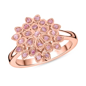 D'Joy Uncut Natural Pink Diamond 0.20 ctw Ring in 18K Vermeil Rose Gold Over Sterling Silver (Size 10.0)