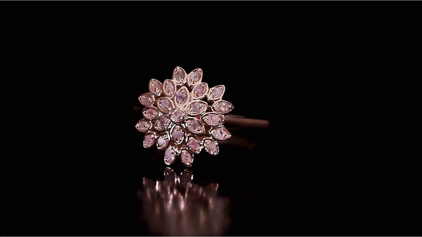 D'Joy Uncut Natural Pink Diamond 0.20 ctw Ring in 18K Vermeil Rose Gold Over Sterling Silver (Size 10.0)