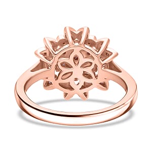 D'Joy Uncut Natural Pink Diamond 0.20 ctw Floral Ring in 18K Vermeil Rose Gold Over Sterling Silver (Size 7.0)