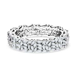 D'Joy Diamond 1.00 ctw Band Ring in Rhodium Over Sterling Silver (Size 8.0)