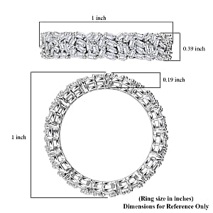 D'Joy Diamond 1.00 ctw Firecracker Band Ring in Rhodium Over Sterling Silver (Size 8.0)