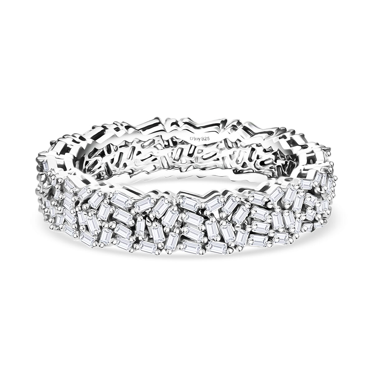 D'Joy Diamond 1.00 ctw Band Ring in Rhodium Over Sterling Silver (Size 9.0) image number 0