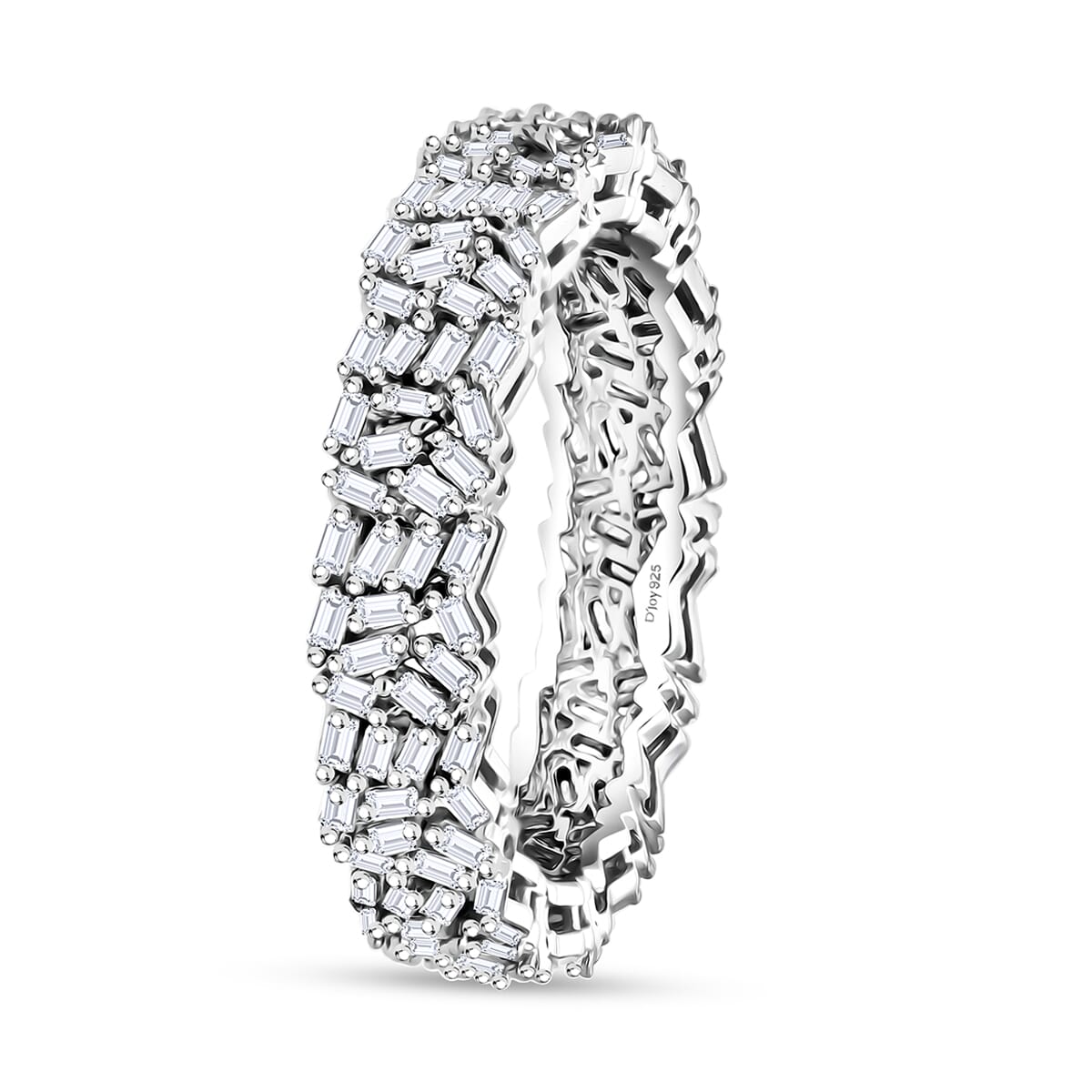 D'Joy Diamond 1.00 ctw Band Ring in Rhodium Over Sterling Silver (Size 9.0) image number 2